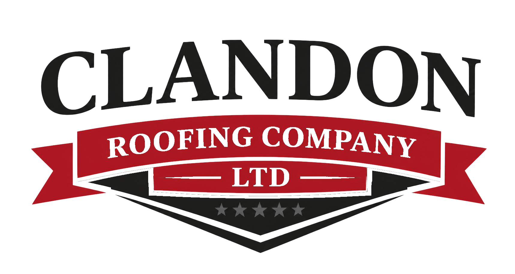 clandon roofing logo white text